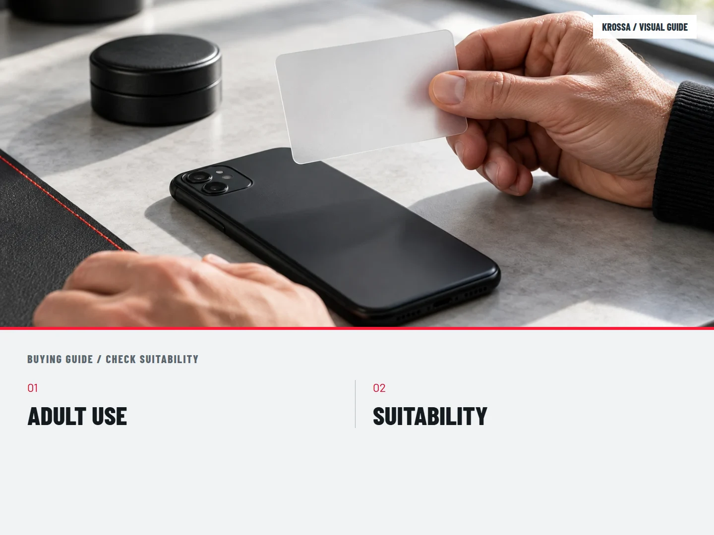 4 / Check suitability: ADULT USE; SUITABILITY