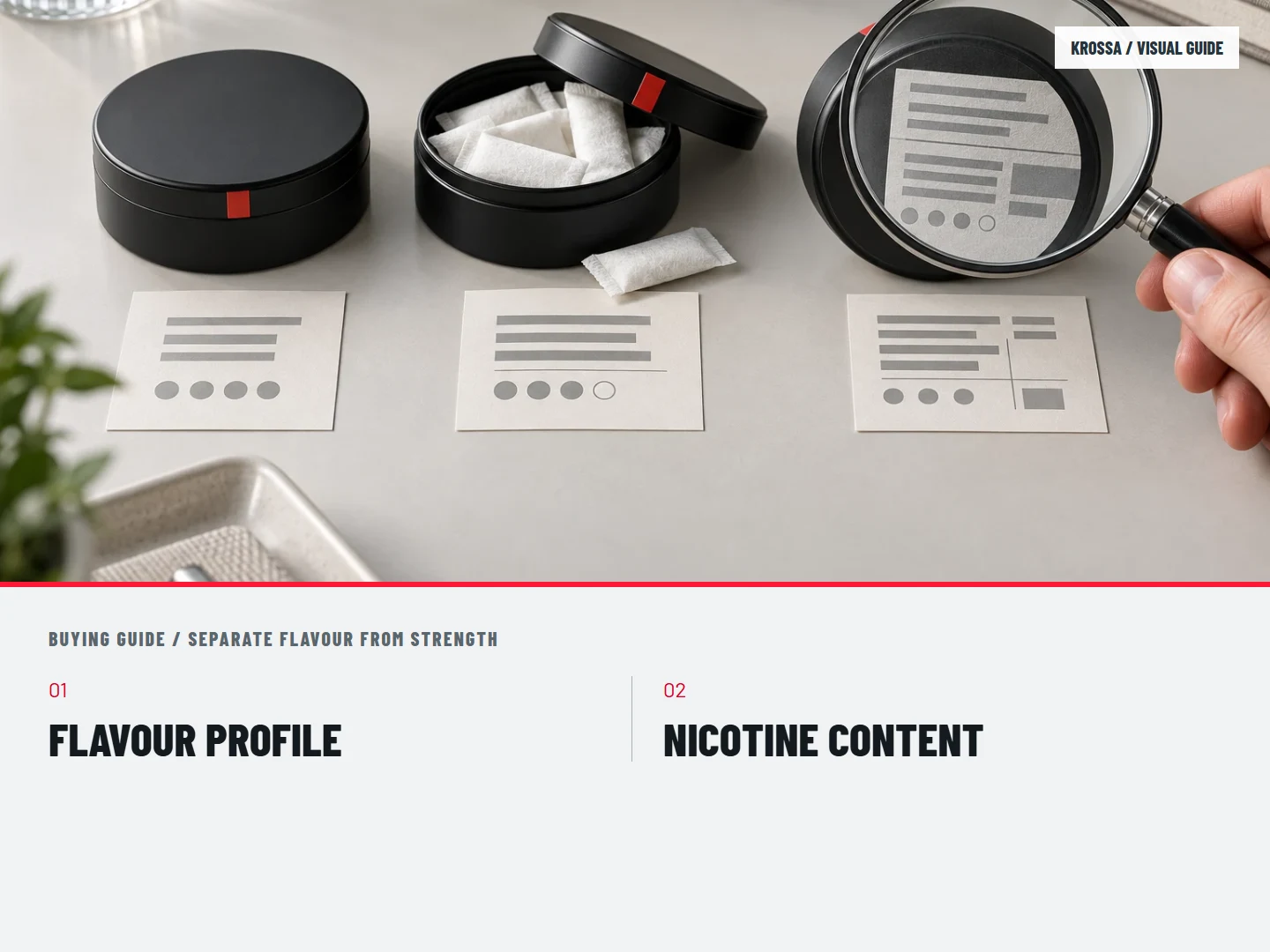 2 / Separate flavour from strength: FLAVOUR PROFILE; NICOTINE CONTENT