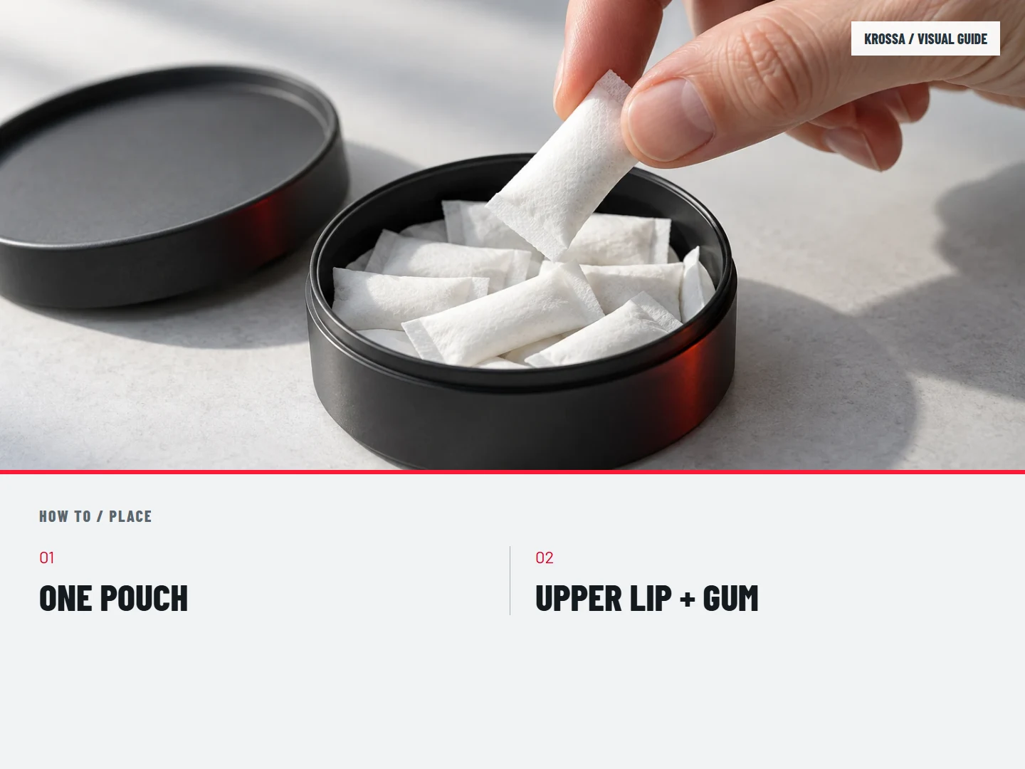 02 / Place: ONE POUCH; UPPER LIP + GUM