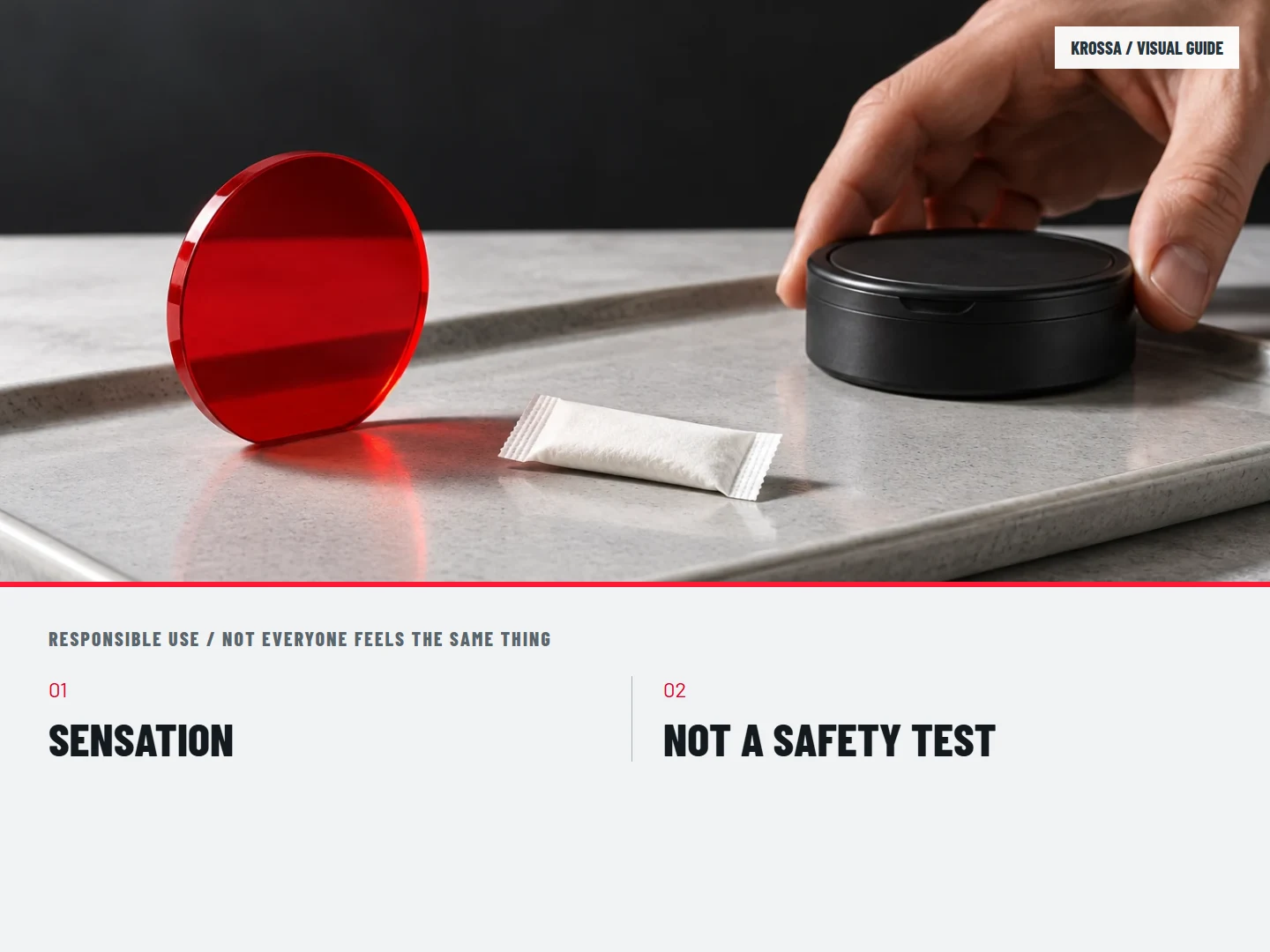 Not everyone feels the same thing: SENSATION; NOT A SAFETY TEST