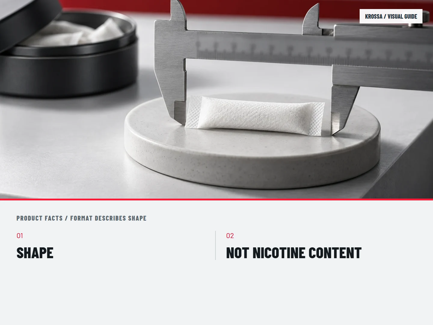 Format describes shape: SHAPE; NOT NICOTINE CONTENT