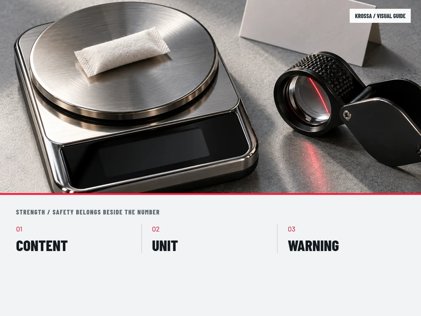 Safety belongs beside the number: CONTENT; UNIT; WARNING